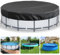 LQCOZYM Poolabdeckung Rund 366 cm – 420D Oxford Abdeckplane wasserdicht & UV-beständig – Mit Kordelzug & Bodenankern – Sommer-Schutzplane für Aufstellpools, Trampolin & Whirlpool (Schwarz, 366 cm)