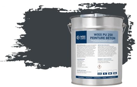 Wixx PU 250 Peinture Béton Intérieur & Extérieur - RAL 7016 | Gris anthracite - 5L