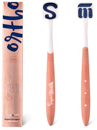 SuperMouth Ortho Tongue Scraper for Braces & Aligners, Rose Gold