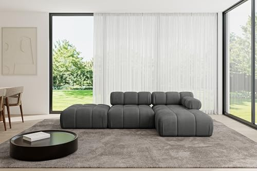 ALTDECOR Modulares Sofa Ecksofa in L-Form Corner modular Sofa Eckcouch Couch Wohnlandschaft Cauchsofa Polstersofa Lizur-L1-285x160x70 cm Dunkelgrau