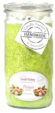 Candle Factory Mini Jumbo Duftkerze aus pflanzlichem Stearin im hitzebeständigen Glas der Marke Weck®, ca. 70h Brennzeit, Duft: Pistazie
