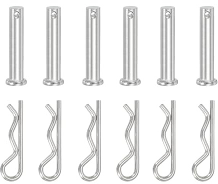 YELARXI 6Pcs M10x50mm Single Hole Clevis Pin w/ R Shaped Spring Cotter Pin