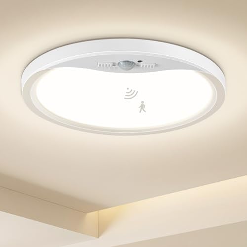 VIIIVA LED Deckenlampe mit Bewegungsmelder（CCT, Φ22*2.5cm） | Deckenleuchte mit Bewegungssensor, Runde Sensor Licht Wasserfest 3000K/4000K/6500K Lampe Flur Keller Garage Treppe Balkon