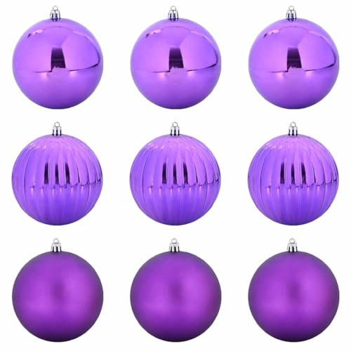 vidaXL Christmas Bauble Set 9 pcs Lilac, Living Room Decor, Traditional Christmas Baubles, Modern Ornaments, Holiday Tree, Elegant Seasonal Decorations
