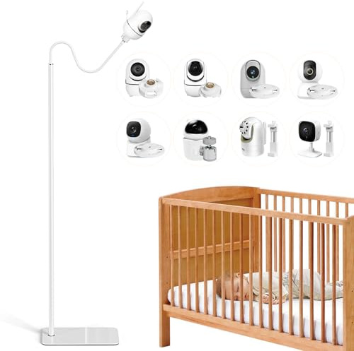 Babyphone Bodenständer, 40 cm - 170cm Höhenverstellbar Babyphone Halterung Kompatibel mit HelloBaby, VTech, TP-Link, Kasa Smart, GoodBaby, Tapo, Eufy, Baby Kamera Halterung mit 1/4 Gewinde