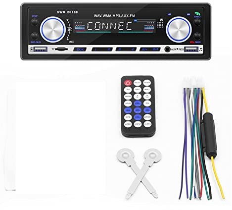 BGAZA Car Radio 1 din Bluetooth Stereo Car MP3 Spieler Fm Receiver Handsfree Kit with Remote Control AUX/USB/TF Card In Dash 12Pin