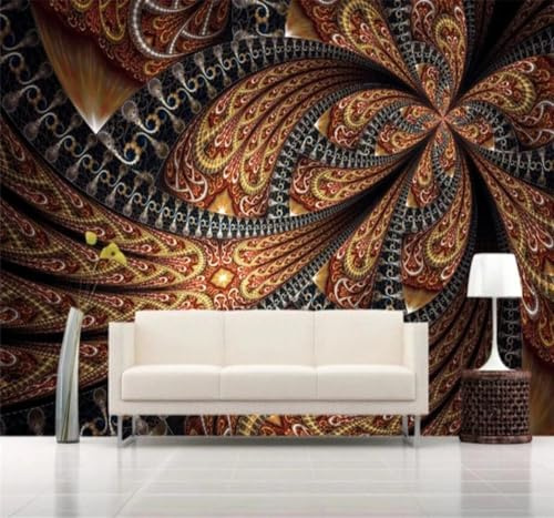 Retro Abstract Flowers Art Unique 3D Wallpaper Easy Install Feature Office Living Room Sofa Bedroom TV Background Wall Decoration-250cm×170cm