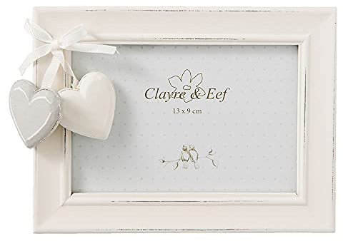 Clayre & Eef 2F0477 Bild/Gemäldeerrahmen/Fotorahmen Herzen 16x2x12 cm / (13x9 cm) in Landhausstil Vintage Deco