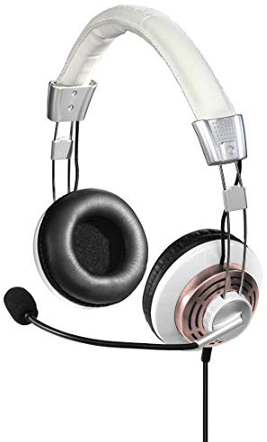 Headset Micro PC Style USB, weiß/rosa