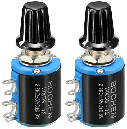 sourcing map 2x 2.2K Ohm Einstellbar Widerstände Drehpotentiometer Potentiometer mit Knopf de