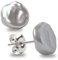 Damen Perlenohrringe Barocke Keshi Süßwasser Zuchtperlen in Weiß und Grau von SECRET & YOU - Perlen Ohrstecker Sterling Silber 925 - Erhältlich in 10 Größen von 7 mm bis 16 mm