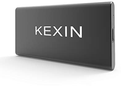 KEXIN Portable SSD 1TB USB C SSD External SSD 1 TB Aluminium Solid State Drive Schwarz