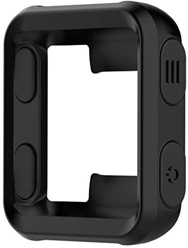 Für Garmin Forerunner 35 Schutzhülle,Colorful Soft Silikon Ultra dünn TPU Hülle Case Schutz für Garmin Forerunner 35 Smartwatch (Schwarz)