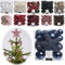 LS-LebenStil 33 Christbaumkugeln Set Nacht-Blau Spitze Stern Zapfen Kunststoff