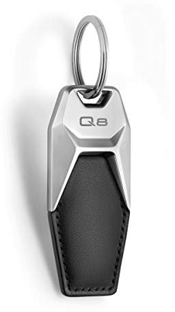 Audi collection 3181900618 Audi Q8 Lederschlüsselanhänger, 7,5, Schwarz/Silber