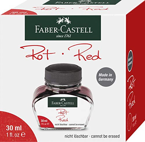 FABER-CASTELL 148704 - Tintenglas 30 ml, rot, 1 Stück