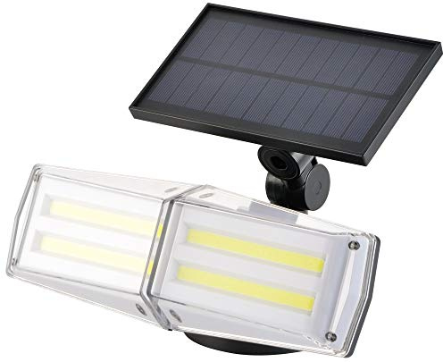 Northpoint Solar LED Strahler Außen mit Hochfrequenz Bewegungsmelder, Solar Panel Monokristallin, 2W Lichtfarbe 4000K, 3000mAh Li-Ionen Akku, Helligkeitssensor, 180° Schwenkbar