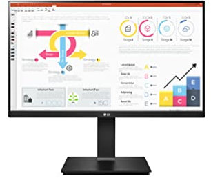 LG 24QP750-B 24 Moniteur bureautique - dalle IPS 5ms 75Hz, résolution QHD 2560x1440, HDR 10, sRGB 99%, AMD FreeSync, USB-C (65W), pied réglable hauteur, inclinaison, pivot, rotation 90°