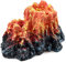 ANCLLO Aquarium-Vulkan-Ornamente, Aquarium-Dekoration mit Luftblasenstein, realistisches Harz, Lava-Vulkan, buntes Aquarium, Berghöhle, Ornament für Aquarium, Unterwasserlandschaft
