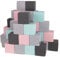 KiddyMoon Schaumstoff Würfel 14 cm Weiche Blöcke 48 Stücke Für Kinder Softbausteine UE, Blöcke: Hellgrau-Dunkelgrau-Pink-Mint