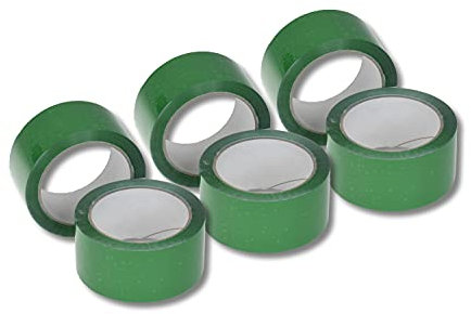 dm-folien Paketband in Grün I 6 Rollen I Robustes Paket-Klebeband aus PP 48 µ I Leise abrollendes Paketklebeband mit Acrylatkleber I Starkes Packband für eine sichere Haftung