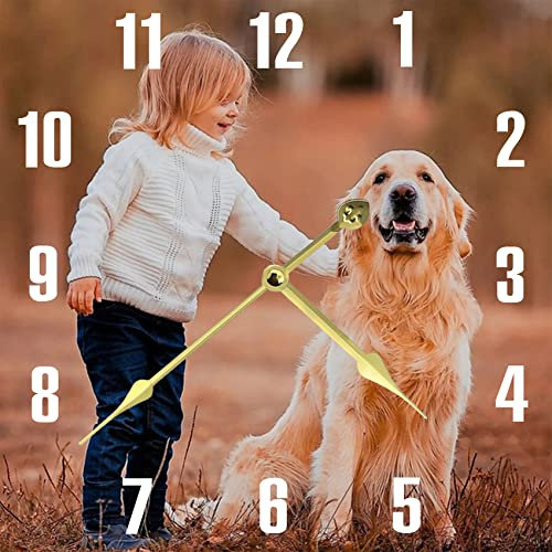 S&H&OU Benutzerdefinierte Wanduhr, Fotowanduhren für Wohnzimmerdekoration mit Foto, leise Wanduhr für Kinder, Personalisierte Fotowanduhr zum Aufhängen von Geburtstagsfotos(40cm)