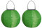 Yeehliny Solar Lampions Außen Wetterfest Solar LED Laterne Wasserdicht Nylon Garten Laterne Solarlaterne für außen Hängend Solarlampiongs Runder Lampenschirm Garten Deko Außendeko (20cm/2PCS/Grün)