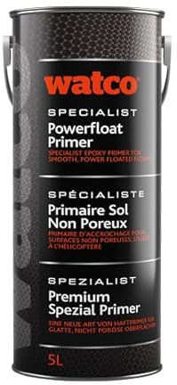 Watco Powerfloat Primer - 5L- Primes power floated, very smooth or non porous concrete floors - One coat application - Eliminates the need for costly shot blasting or grinding (Clear)