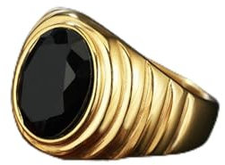 Aotiwe Ring für Männer für Kleinen Finger, Ring Männer Schwarz Ovaler Siegelring aus Zirkon Edelstahl Größe 65 (20.7)
