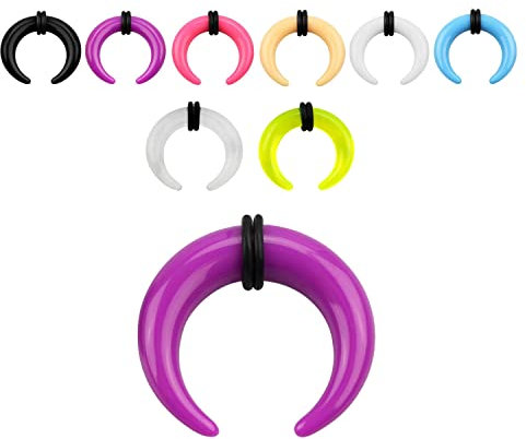 1,6 mm 10 mm Nase Nose Dehnsichel Pincher Septum Blanko Acryl Expander Farben Transparent 6.0 mm * 18 mm