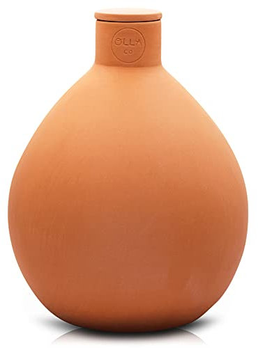 The Olla Company | Olla Classic Large – Clay Watering Pot with lid | Terra Cotta Clay Irrigation Pots| Self Watering Ollas While on Vacation