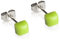 Winzige Ohrstecker mit Stein in apfelgrün • Quadratische Ohrringe für 1, 2 & 3 Ohrloch • Nachhaltiger Schmuck aus recyceltem Glas & Edelstahl • 4mm