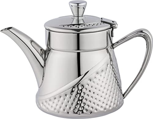 Cafe Olé AHT-035 Tea Pot, Stainless Steel, Silver