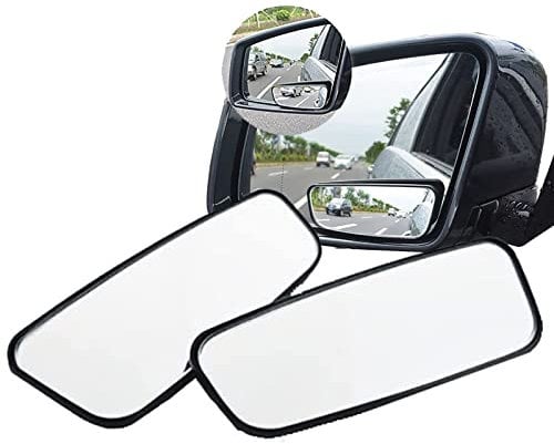 FLOTRUTE 2PCS Toter Winkel Spiegel Auto, 360° Verstellbarer Wasserdichter HD Weitwinkelspiegel, Randloses Großes Sichtfeld Toter-Winkel-Spiegel Für Autos