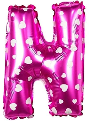 ZENZERO® - PALLONCINO per FESTA FANTASIE VARIE - Mylar - Dimensione 35 cm - Pezzi 1 : (Lettera N, Colore ROSA)