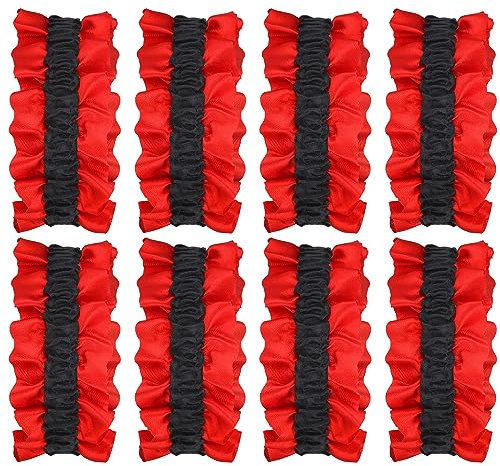 Newcotte 8 Stück 20er Jahre Armband Strumpfband schwarz Ärmel Strumpfband für Herren brüllende Arm Strumpfband Hemd Strumpfband Gürtel Kostüm für 1920er Jahre Party, Rot, schwarz, Einheitsgröße