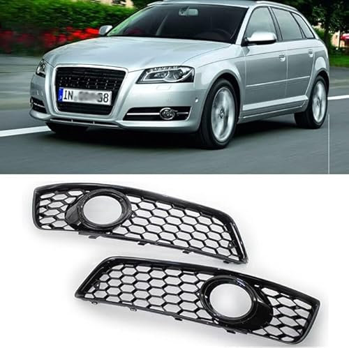 Front Central Grill para Audi A3 8P 2008-2012, Parrilla de Carreras Modifica Rejilla Malla para Parachoques Delantero Coche,A