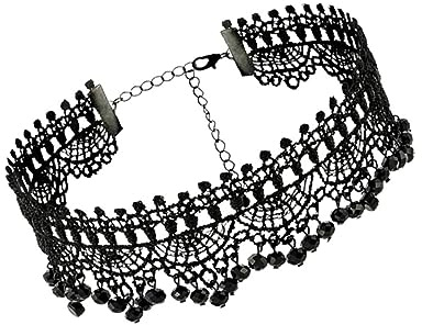 Gotische Spitzenhalskette Vintage Spitzenkette Schmuck Spitze Schwarze Spitzenkette Choker Mit Gotischem Spitzenkragen Aus Spitzenperlen Perlenkette Kurz