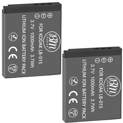 BM Premium 2 Pack of LB-015 Batteries for Kodak WPZ2 Digital Camera