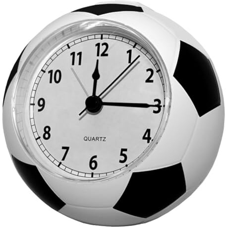 JAWSEU Desktop Fußball Uhr, Wohnzimmer Wecker Wake Up Nachttisch Uhr Wecker Kinder fußball förmige Wecker Fun Wecker Wecker Batterie Uhr Desktop elektrisch Nachttischuhr stumm Tischfußball Tischuhr