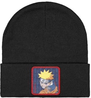 Naruto Uzumaki, Mütze für Damen und Herren, originell, weich und warm, Schwarz, Orange, Gelb, Rot, Größe TU, Schwarz , Einheitsgröße