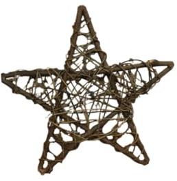 Warmhm Rattan Weihnachtsstern Ornament 40cm Pentagramm Dekoration 1 Stück Rustikaler Rattan Kunsthandwerk Stern für Weihnachten Hochzeit Party Tischdeko Heimdekoration Büro Café Restaurant