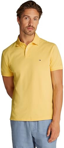 Tommy Hilfiger Herren Poloshirt Kurzarm 1985 Regular Fit, Gelb (Citronella), S
