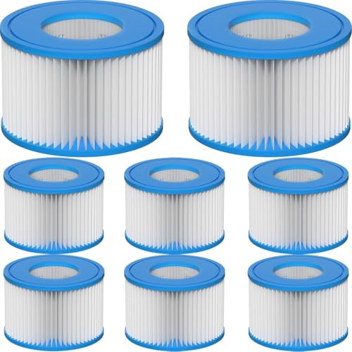 Vokowin Spa Filter VI, 8 Stück Filterkartuschen VI für Bestway Miami, Monaco Lay-Z-Spa, Vegas, Palm Springs, Flowclear Pool Filter Ersetzt die Originalkartusche 58323