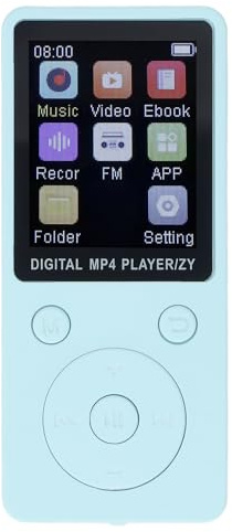 MP3-Player mit Bluetooth, HiFi-Sound, 1,8-Zoll-Bildschirm, Tragbarer Musik-Player mit Kopfhörern, Rauschunterdrückung, MP4-MP3-Player, Erweitert auf Bis zu 128 GB (Blue)