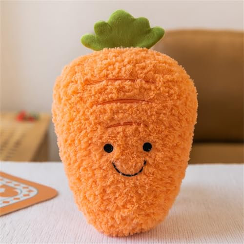 champracer Plüschtier Stofftier Obst Plüschtier Plüschkissen Spielzeug, Kissen Puppe Wurfkissen, Schmusetier Geschenk für Kinder Mädchen Jungen (25 cm,Karotte)