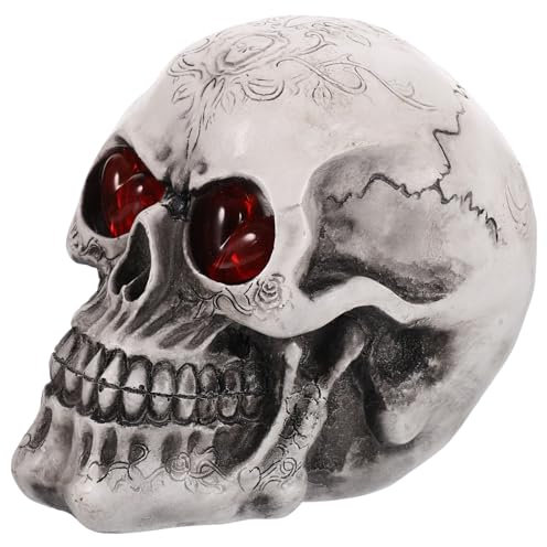 ULDIGI Resin Skull Decoration Für Halloween Realistische Schädel-skulptur Für Gruseldekoration Für Halloween-Partys Und Escape Rooms Schaurige Atmosphäre Für Ihr Zuhause