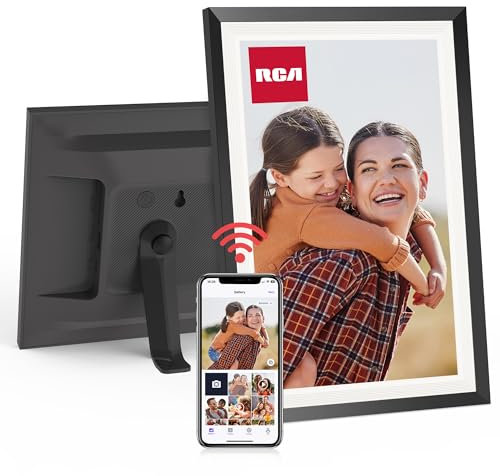 RCA - Cadre Photo Numérique WiFi 10.1 Pouces, Cadres Photo Electroniques de Stockage de 32 Go, Écran Tactile HD IPS Cadre WiFi, Rotation Automatique/Montage Mural, Facile