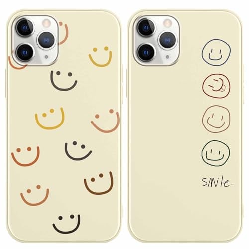 Yoedge 2 Stück Handyhülle für iPhone 11 Pro Hülle, Gesicht Niedliches Gemaltes Mädchen Aesthetic Design Handyhülle Dünn Weich Schlanke Flexible Silikon Stoßfest Schutzhülle für iPhone 11 Pro 5,8
