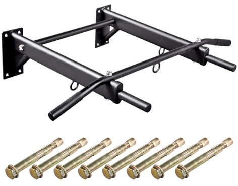 Hansson Sports® Klimmzugstange Wandmontage bis 350kg belastbar, 3 Ösen für Boxsack, TRX- oder Schlingentrainer, Schwerlast-Dübel und Schrauben zur Montage (1B99227HS)